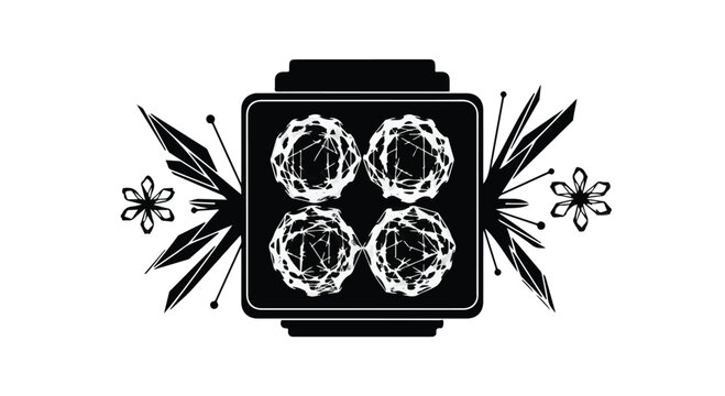 Watch face displays a digital interface with ornate floral decorations surrounding the screen.