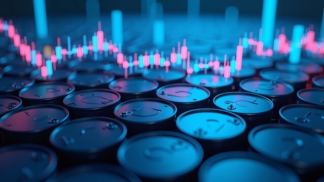 Crude Oil Price Fluctuation and Energy Market Trading Concept.