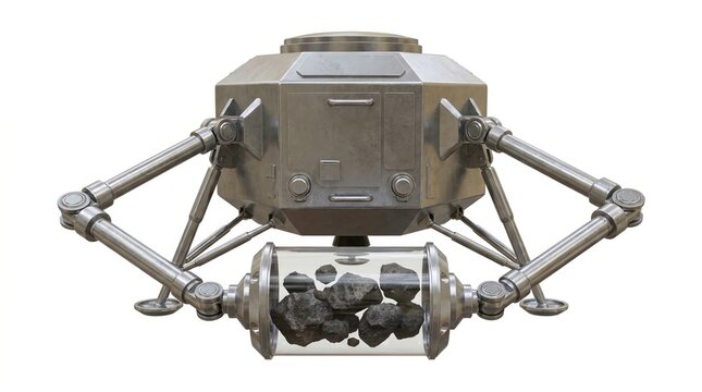 Asteroid Exploration: Robotic sampling lander with geological specimen container
