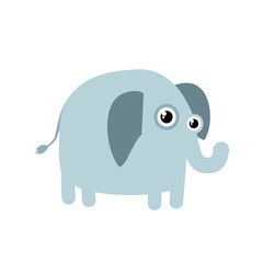 Fototapeta premium Cute blue elephant, vector illustration