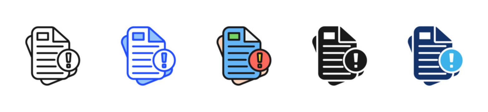 Complaint Ticket Icon Collection With Multiple Styles