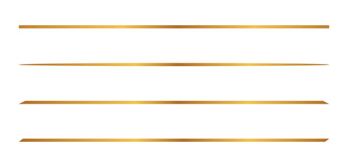 Luxury gold line dividers. Elegant metallic border elements. Minimal horizontal separator designs. Premium decorative line accents. © Orvix