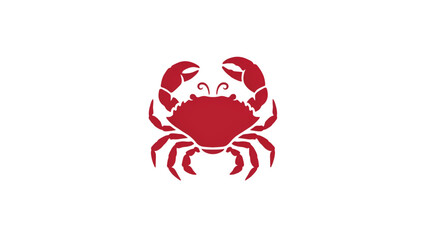 Red stylized crab icon with two claws raised Vector © MOHAMMAD SALIM 