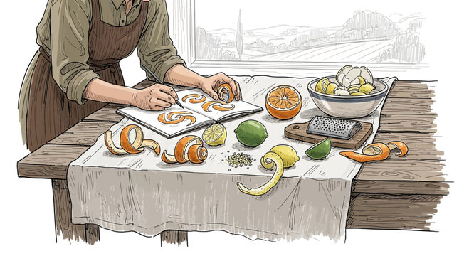 Woman Zesting Citrus Fruits for Cooking or Baking