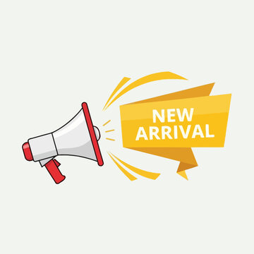 A loudspeaker announces a new arrival with a yellow banner.
