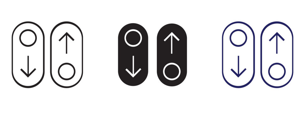 Vertical scroll switch icons for user interface navigation with navigation