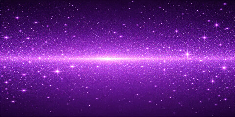 Abstract purple and blue space background with shining stars, glowing particles, and a dark cosmic nebula fantasy design © StockVista Creations