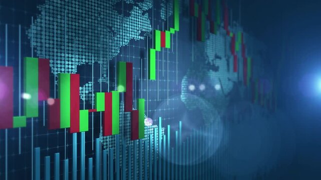 Global stock market data showing financial trading fluctuations