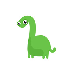 Cute green dinosaur, vector illustration © KR Studio