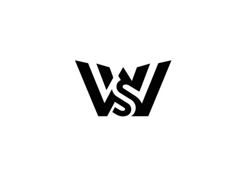 Modern minimalist monogram logo with letters V S and W