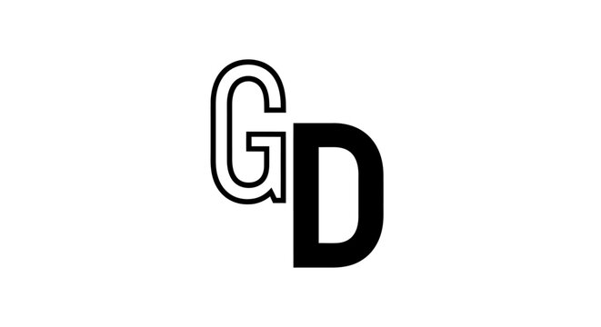 Modern monogram logo design featuring letters G and D