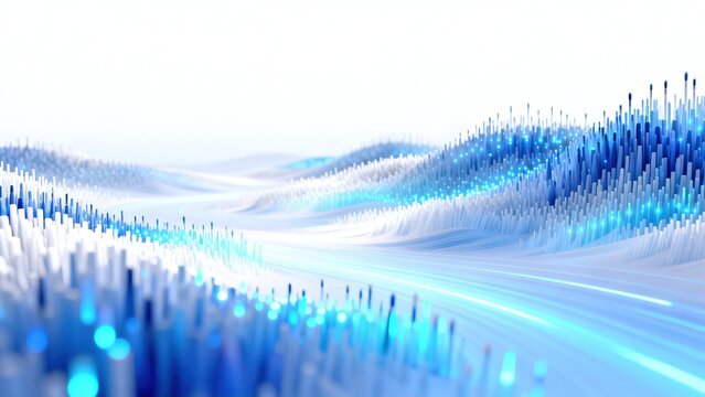 Abstract blue and white wave patterns