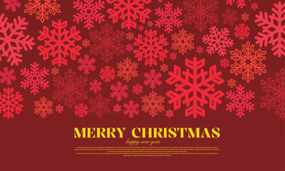 Fototapeta premium Christmas and new year greeting banner with falling snowflakes