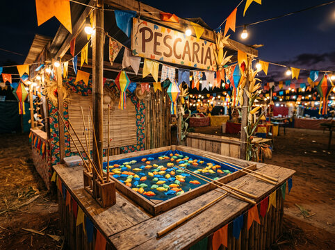 Pescaria game at festa junina party