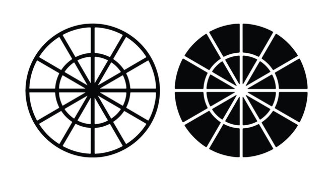 Circular diagram with radial and concentric lines