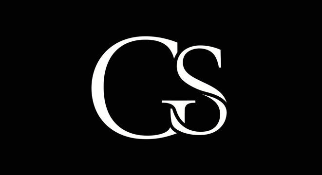 Intertwined white CS letters monogram logo on black background