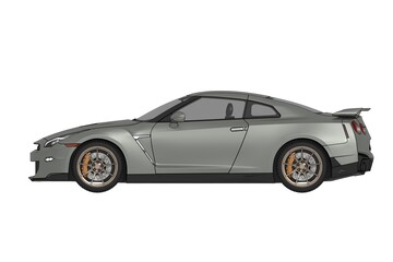 Fototapeta premium car isolated on white background, 3d illustration, cg render 