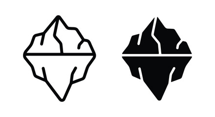 Iceberg icon set, vector illustration of floating ice mountain, flat design style © PURE VECTOR WORK