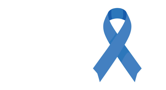 Single blue awareness ribbon symbolizing support for causes like prostate cancer or bullying prevention on a clean white background.