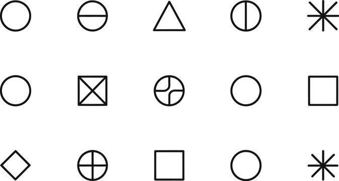 Geometric Shapes In A Grid circle triangle