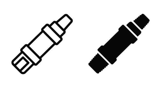 Set of vector icons of a threaded pipe fitting or adapter