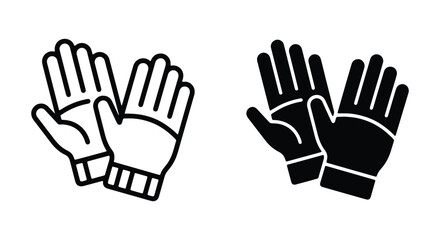 Fototapeta premium Pair of gloves icon, outline and filled