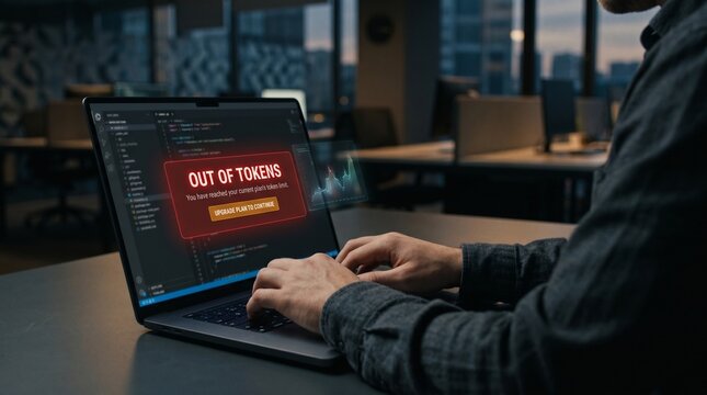 Out of tokens plan limit warning on office laptop