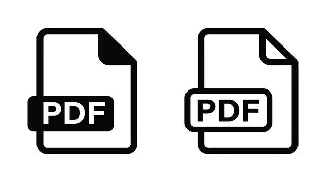 Pdf Document Icons With Text Labels Black Silhouette