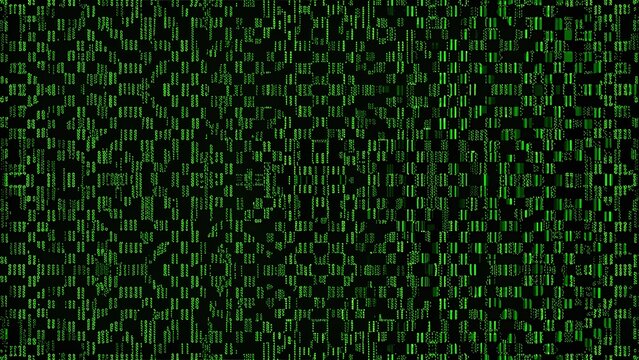 A vibrant, high-contrast screen of electric green binary code pulsating against a deep black void. This dense digital tapestry represents the raw power of classical computing