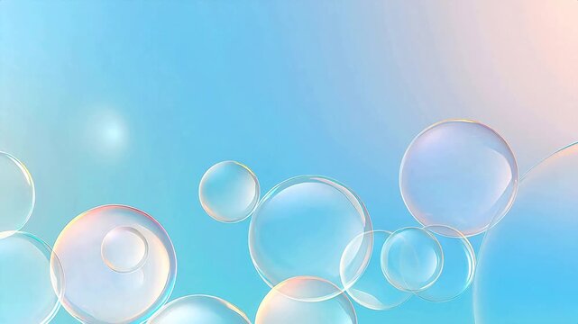 Digital colorful soap bubbles geometric abstract background