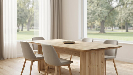 Fototapeta premium Scandinavian Inspired Minimalist Workspace for Meetings