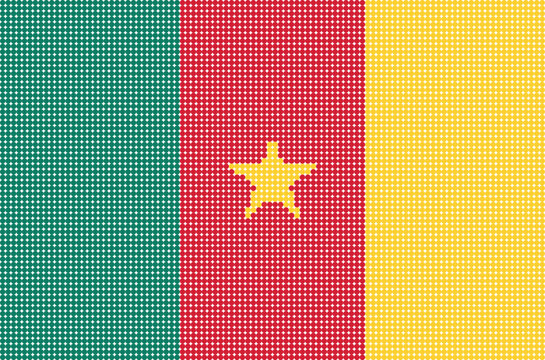 Flag of Cameroon pixel art of dots