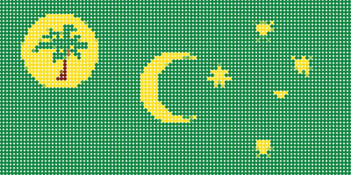 Flag of Cocos (Keeling) Islands pixel art of dots