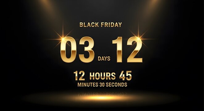 Black friday countdown timer 3 days 12 hours