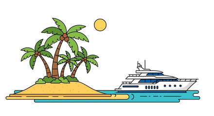 Large white cruise ship sailing ocean. © Studio84