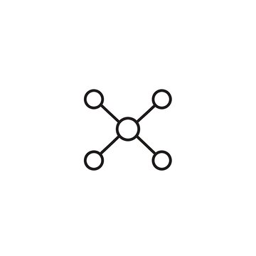 Molecular structure diagram of carbon dioxide molecule.