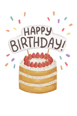 Happy Birthdah greetings cake © greiroom