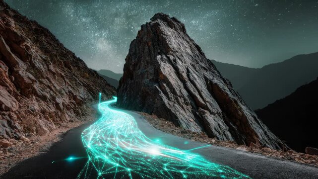AI Driven Decision Roadmap Navigating Complex Strategic Pathways Through Uncertainty, Intelligent Route Optimization Across Challenging Business Landscapes, Predictive Decision Intelligence.