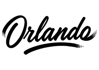 Fototapeta premium Orlando city name. Vector city name brush on a white background