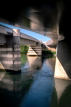 The Saint Jean and Roulet Bridge in Villeurbanne (France)