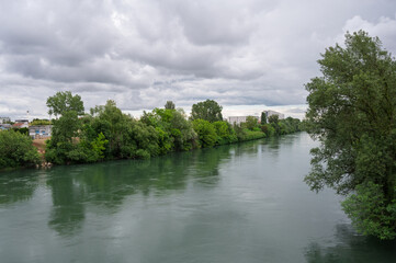Fototapeta premium The Jonage Canal in Villeurbanne (France)