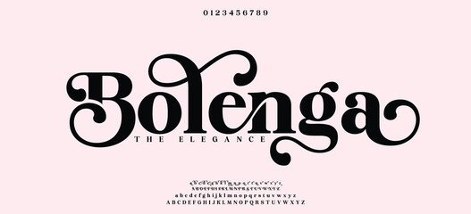 Bolenga Minimal luxury font alphabet logo. Typography beauty fashion elegant minimalist serif italic fonts decorative wedding vintage retro logos. vector illustration © Font_Hub