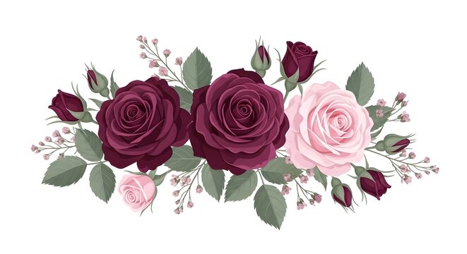 Elegant rose arrangement vector illustration for wedding and event design