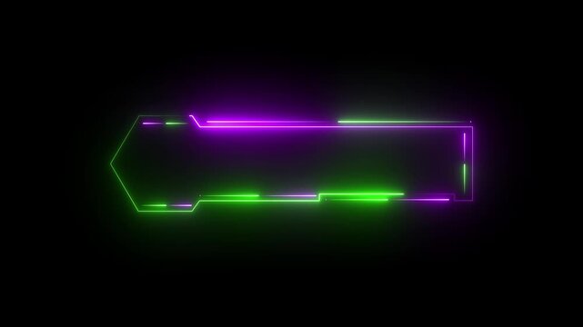 Lower third neon line animation title. Simple and easy to use. Lower Third animation ,Futuristic design lower third banner animation. Green and pink color icon