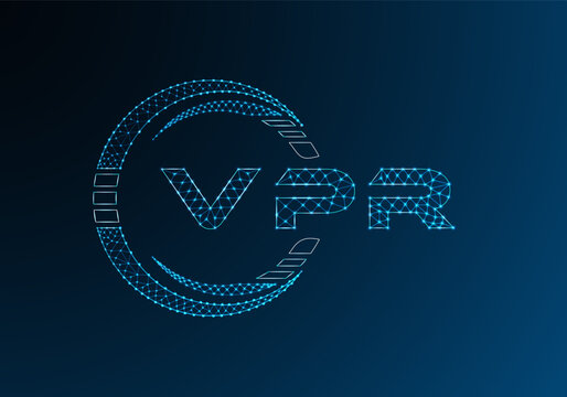 VPR low poly letter logo vector design. VPR lower poly logo design. Low poly logo.