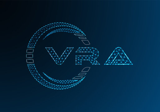 VRA low poly letter logo vector design. VRA lower poly logo design. Low poly logo.
