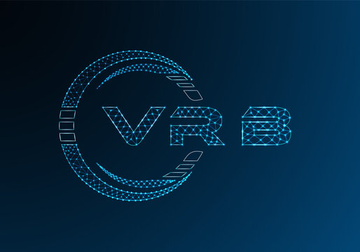 VRB low poly letter logo vector design. VRB lower poly logo design. Low poly logo.