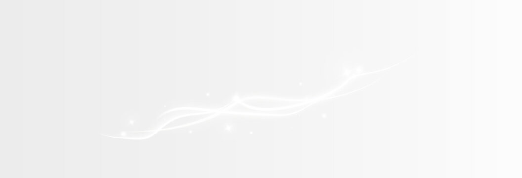 Vector png background with white glowing lines. White glowing lines of speed. Light glow effect. Light trail wave, fire trail line and glow curve swirl.	
