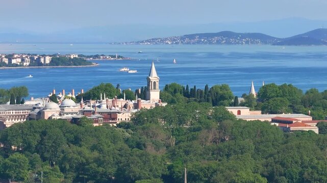Topkapi Palace (Topkapi Sarayı) Drone Video, Emin&ouml;n&uuml; Fatih, Istanbul Turkiye (Turkey)	