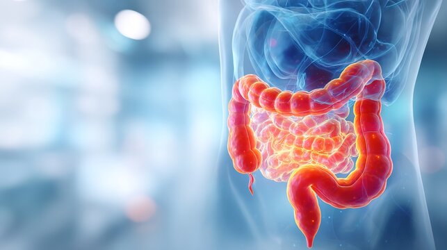 Appendicitis Medical Concept with Inflamed Appendix Illustration, Acute Abdominal Pain, Digestive System Anatomy and Emergency Surgical Healthcare Background